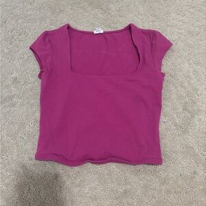 Garage Pink Square Neck Top